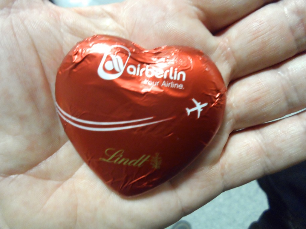 Man får gratis chokolade hos Air Berlin