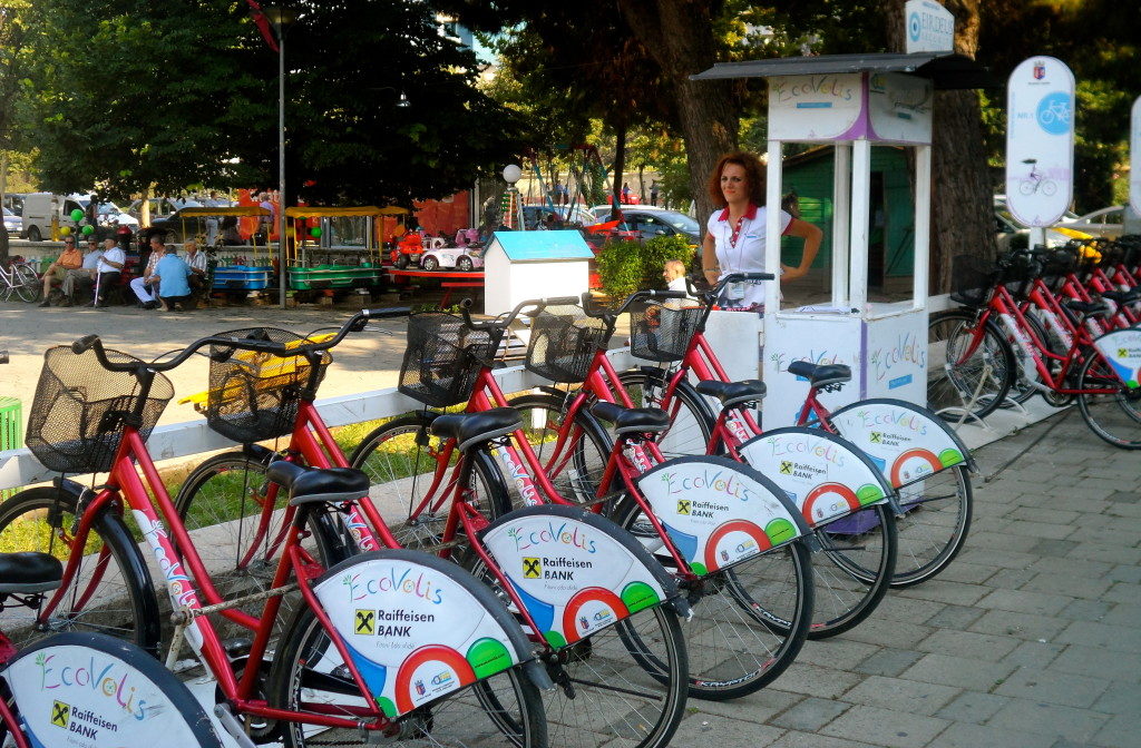 De har også bycykler i Tirana.