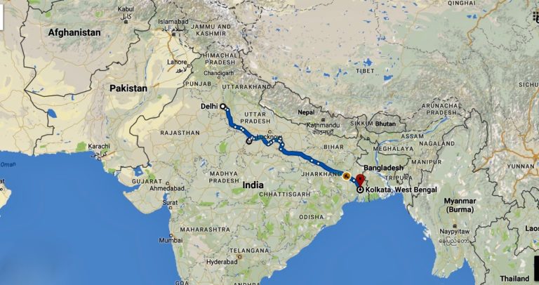 Min rute gennem Indien.