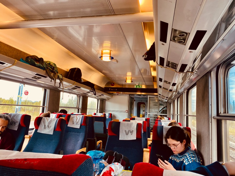 Toget mellem Narvik og Luleå.